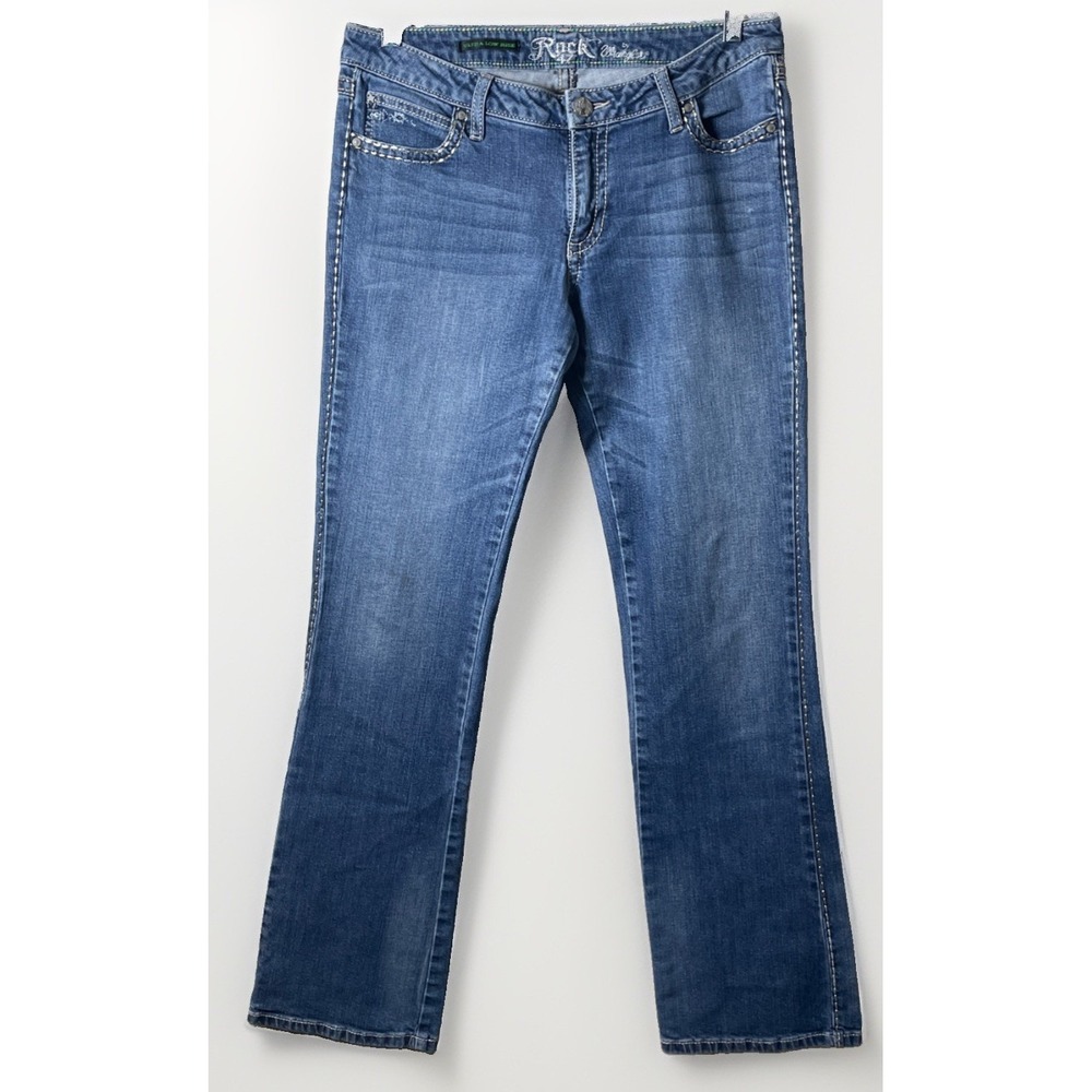 Wrangler Rock 47 Ultra Low Rise Embroidered Western Jeans Women's 33x34 Festival